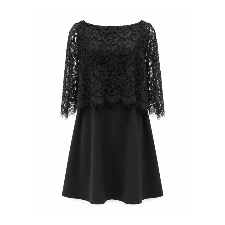 Nocturne Lace Cape Dress